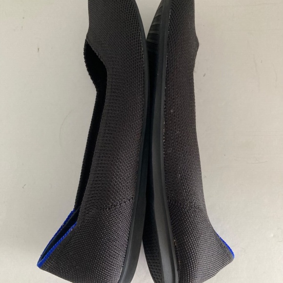 Rothy's Women Shoes The Flat Slip-On Round Toe Classic Black Ballet Flat 8 EUC - Picture 8 of 13